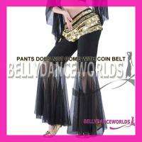 BELLY DANCE COSTUME TRIBAL PANTS STRETCHY FLARED LEGS  