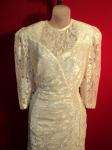 Ivory Draping Flared LACE Vintage 60s Roaring 20s Inspired Flapper 