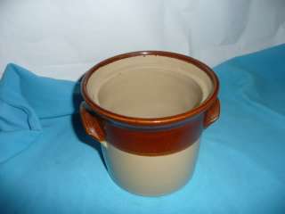 Vintage Brown Beige Glazed Stoneware Pot Crock England  