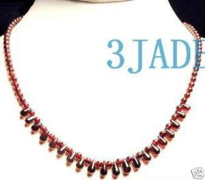 17 Teardrop Natural Garnet Beads Necklace  
