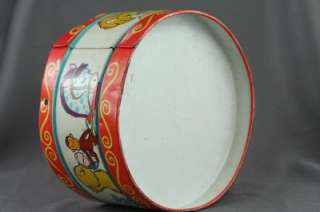 Vintage Circus Animal J CHEIN Toy Tin Lithograph Drum  