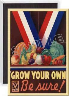 Victory Gardens Grow Your Own Poster Fridge Magnet vg06. LARGE 3 1/2 