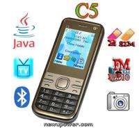 New Unlocked C5 Quadband Dual Sim GSM TV Java FM Cell Phone AT&T 