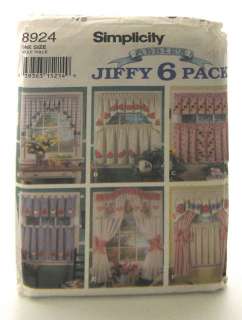 Abbies ★ Jiffy 6 Pack Country Curtains Sewing Patterns  