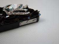 3D Chocolate Cake Bling Crown Crystal Case Cover for iPhone 4 4S Black 