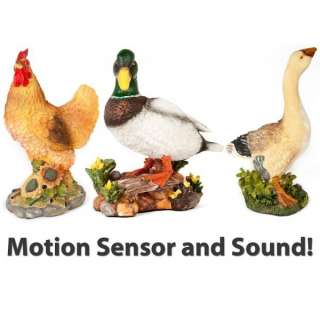   Ornamental Garden Motion Sensor With Sound Farm Birds Animals  