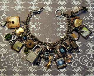   ~Steampunk/Victorian/Edwardian Magic/Magician Charm Bracelet Vtg Dial