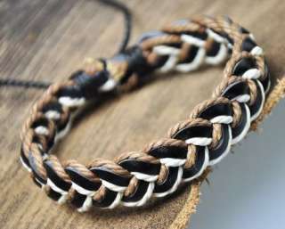 Sharp Hemp Leather Braided Bracelet Wristband Cuff HOT  