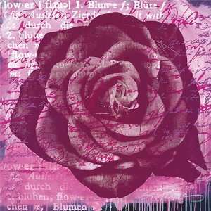 Anna Flores, Purple Rose, Bedruckte Kunst Leinwand auf Keilrahmen 