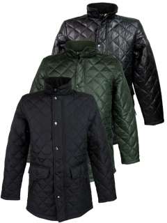   Mens Hunter Style Diamond Padded Quilted Jacket/ Coat Black Or Navy