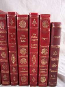 Old World Style LEATHER BOUND DECORATOR Book Lot 13 RED  