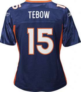 Tim Tebow Navy Reebok NFL Replica Denver Broncos Womens Jersey 