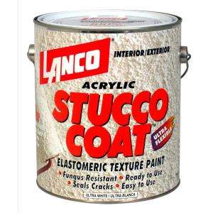 Lanco Stucco Coat 1 Gallon Acrylic Ultra White Interior/Exterior Paint 