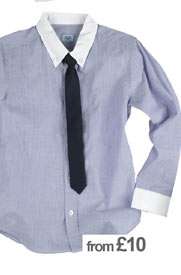 Contrast collar shirt/tie set from £10