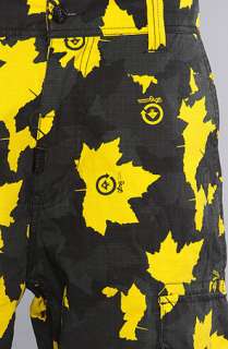  the cor collection classic cargo shorts in black yellow camo $ 59 