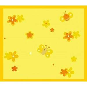 Stillkissen 190cm Mikroperlenfüllung inkl. Bezug Blumenwiese gelb 