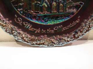 VINTAGE CARNIVAL ROUND GLASS CHRISTMAS PLATE DISH ART  