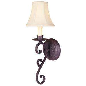 Buy a Hampton Bay 1 Light Textured Rust Wall Sconce (276403) from The 