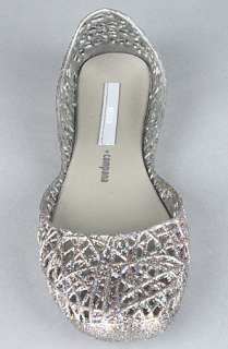Melissa Shoes The Campana Zig Zag Shoe in Silver Glitter  Karmaloop 