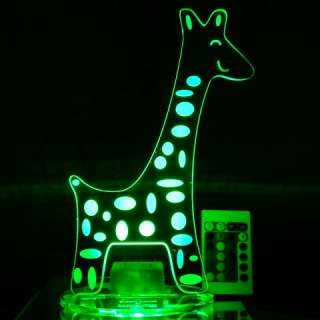 Giraffe Night Light With Remote Control Colour Changing LEDs