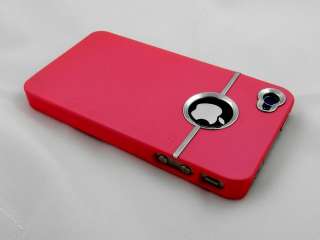 Deluxe pink Hard Case cover W/ Chrome for iPhone 4 4g  