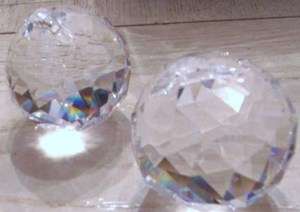 LARGE CRYSTAL PRISM FACETED 30% LEAD  CUT 50MM BALLS  