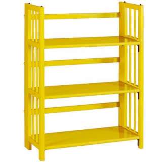 Multimedia Storage 27.5 in. W Yellow Folding/Stacking Bookcase
