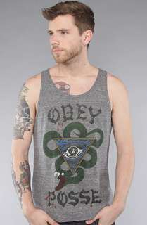 Obey The Poison Posse Reverse Burnout TriBlend Tank in Heather Grey 