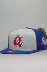 123SNAPBACKS Atlanta Braves Snapback Hat (Grey/Blue)