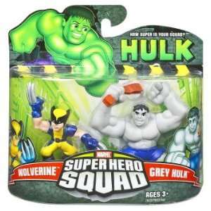 Marvel Super Hero Squad   Wolverine und Grey Hulk Action Figur  