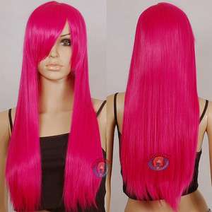 28 inch Hi_Temp Series Hot Rose Pink Long Cosplay DNA Wigs 76HRP 