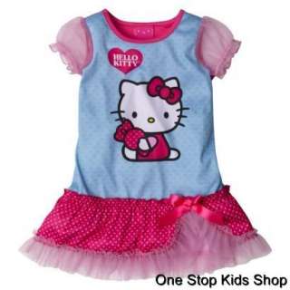 HELLO KITTY Girls 2T 3T 4T 5T Pjs NIGHTGOWN Pajamas Dress Shirt 