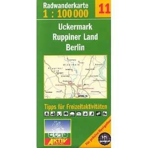 Fahrradkarte Radkarte Uckermark Ruppiner Land Berlin 1100.000  