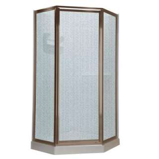   68.5 Height Neo Angle Shower Door in Brushed Nickel and Hammered Glass