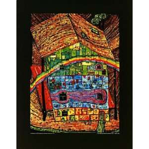 Friedensreich Hundertwasser   Regenbogenhaus Kunstdruck  