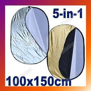 New 5 in 1 Outdoor Light Mulit Collapsible Oval Reflector Photography 