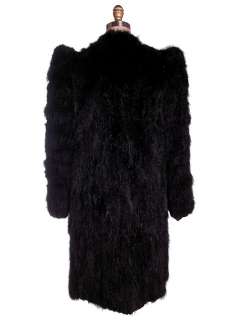 Vintage Black Monkey Fur Coat 1930s Big Shoulders Small  