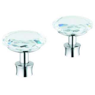   Pair of Kensington KnobHandles in Swarovski Crystal for Bath Faucets