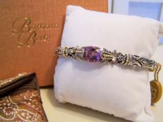 Authentic Barbara Bixby 18kt Gold Flower Station Sterling Amethyst 