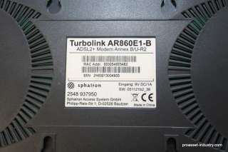 Sphairon Turbolink AR860E1 B DSL Modem DSL Modem #106 0908  