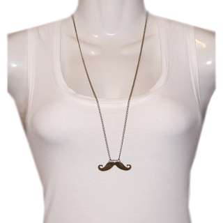   Mustache Necklace Vintage Boho Halskette Gold Bart Blogger  