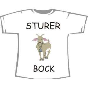 Sturer Bock; Fun T Shirt weiß  Sport & Freizeit