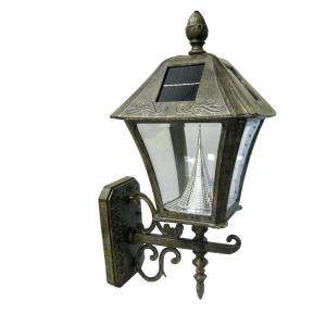 Gama Sonic Baytown 17 in. WeatheredBronze Wall Mount Solar Lamp with 6 