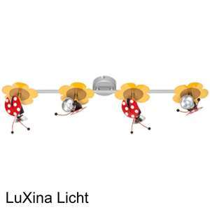 Strahler 4 flg Kinderzimmerlampe Marienkäfer inkl 35 W  