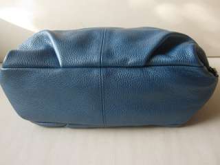 NWT Coach 17165 Ocean Blue Leather Brooke Silver Handbag  