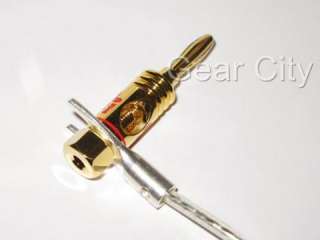 Gold Plated Banana Plug Speaker Cable Wire Open Screw Connector Hi 