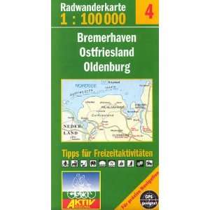 Fahrradkarte Radkarte Bremerhaven Ostfriesland Oldenburg 1100.000 