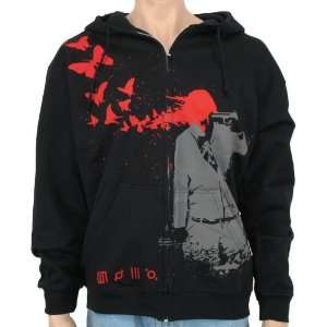 30 Seconds to Mars   Butterfly Band Zip Sweat Hoody, black  