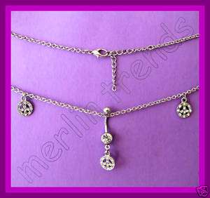 Belly Chain Bauchkette mit Piercing silber NEU 1449 01  