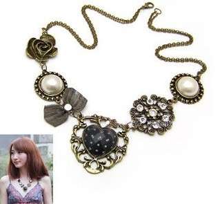4313 New Fashion Jewelry Retro Luxury Pearl like Pendant Necklace 